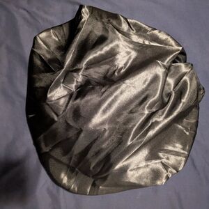 Sleek Black Satin Bonnet